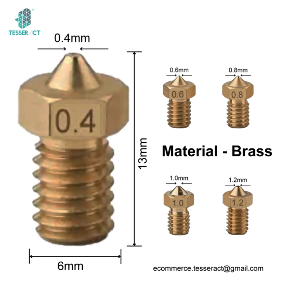 V6 Nozzles for 3D Printers (Brass / Hardened Steel)