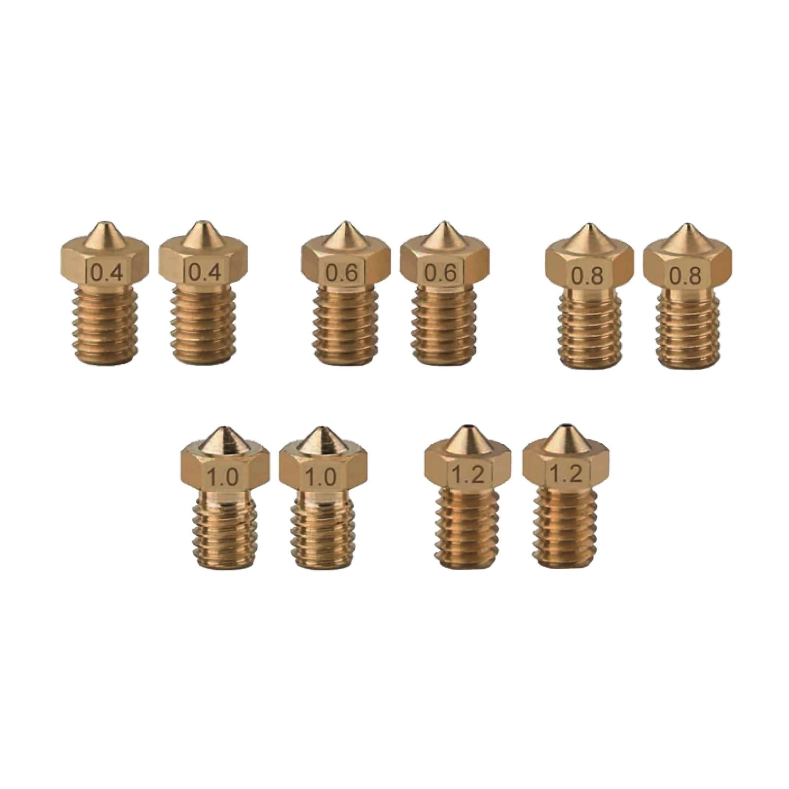 V6 Nozzles for 3D Printers (Brass / Hardened Steel)
