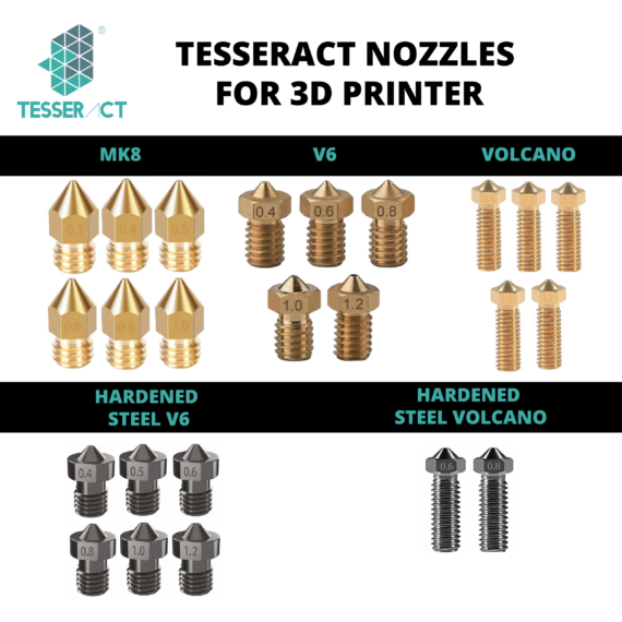 V6 Nozzles for 3D Printers (Brass / Hardened Steel)