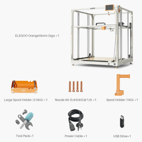 ELEGOO ORANGESTORM GIGA FDM 3D PRINTER