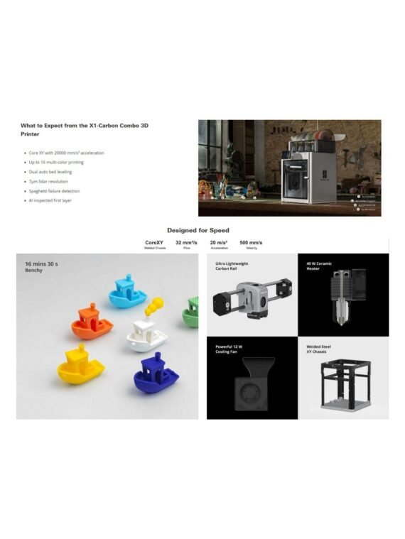 BAMBU LAB X1-CARBON FDM 3D PRINTER COMBO with AMS