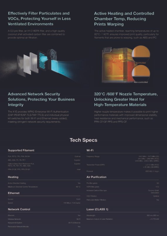 BAMBU LAB X1E FDM 3D PRINTER COMBO with AMS