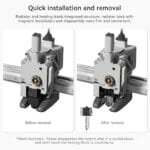 TESSERACT Removable Hardened Steel Hotend for Bambu Lab A1 Mini 3D Printer, 0.4mm Aluminium Heat Sink Nozzle Kit with Installation Tools