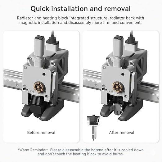 TESSERACT Removable Hardened Steel Hotend for Bambu Lab A1 Mini 3D Printer, 0.4mm Aluminium Heat Sink Nozzle Kit with Installation Tools