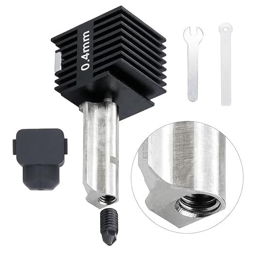 TESSERACT Removable Hardened Steel Hotend for Bambu Lab A1 Mini 3D Printer, 0.4mm Aluminium Heat Sink Nozzle Kit with Installation Tools