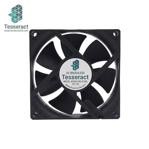 Tesseract 80x80 mm DC Brushless Cooling Fan for PC Case and CPU Cooler, 12V, Black