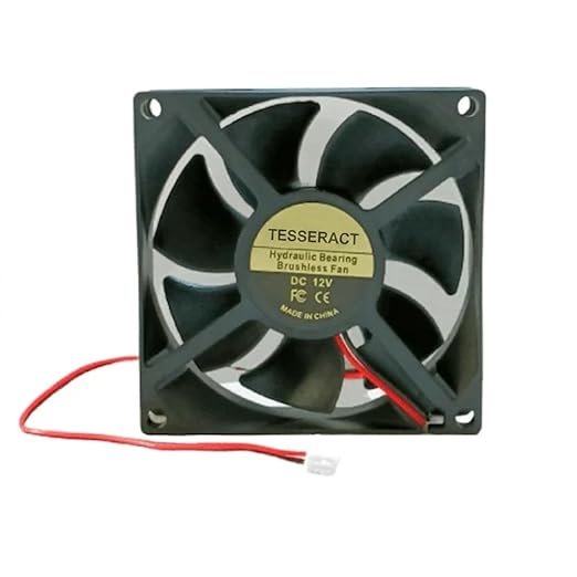 Tesseract 80x80 mm DC Brushless Cooling Fan for PC Case and CPU Cooler, 12V, Black