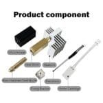 TESSERACT Upgrade Ceramic Hotend for Elegoo Centauri Carbon, Print Head Extruder Hot End with 0.4MM Hardened Steel Nozzle, 24V 60W Heating Element