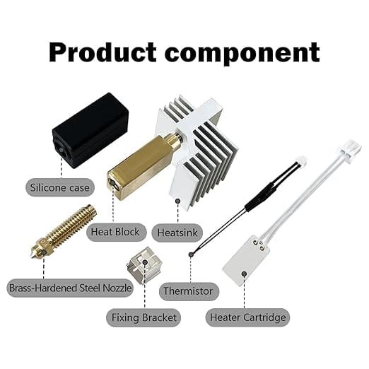 TESSERACT Upgrade Ceramic Hotend for Elegoo Centauri Carbon, Print Head Extruder Hot End with 0.4MM Hardened Steel Nozzle, 24V 60W Heating Element