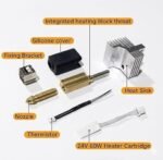TESSERACT Upgrade Ceramic Hotend for Elegoo Centauri Carbon, Print Head Extruder Hot End with 0.4MM Hardened Steel Nozzle, 24V 60W Heating Element