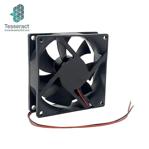 Tesseract 80x80 mm DC Brushless Cooling Fan for PC Case and CPU Cooler, 12V, Black