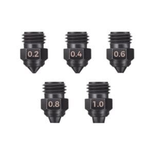 Tesseract Hardened Tool Steel High-Flow Extruder Nozzle Set for Sovol SV06 Plus, SV07, SV07 Plus, and T500 3D Printers, Wear-Resistant 1.75mm Printing Tips (0.2mm - 1.0mm)