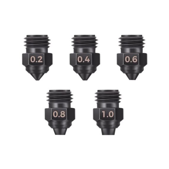 Tesseract Hardened Tool Steel High-Flow Extruder Nozzle Set for Sovol SV06 Plus, SV07, SV07 Plus, and T500 3D Printers, Wear-Resistant 1.75mm Printing Tips (0.2mm - 1.0mm)