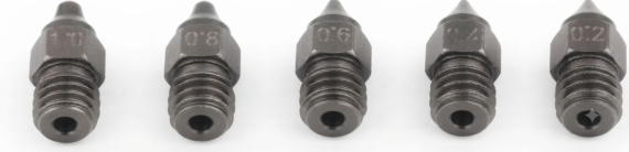 Tesseract Hardened Tool Steel High-Flow Extruder Nozzle Set for Sovol SV06 Plus, SV07, SV07 Plus, and T500 3D Printers, Wear-Resistant 1.75mm Printing Tips (0.2mm - 1.0mm)
