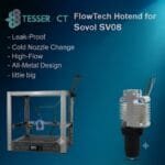 Tesseract All-Metal High-Flow Hotend Kit for Sovol SV08 and SV08 MAX, 300°C High-Temperature Replacement Extrusion Core Upgrade with Titanium Heatbreak & Copper Alloy Block